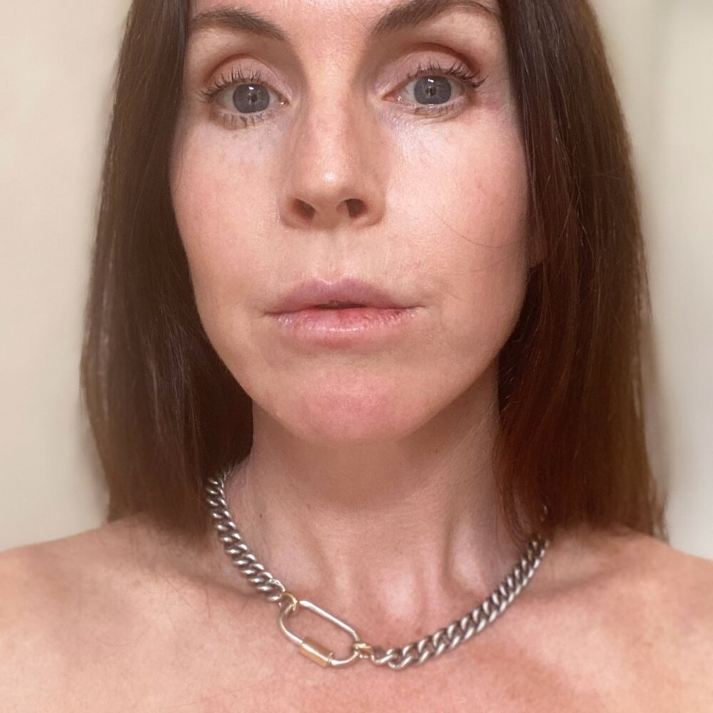Marla Aaron Silver Mini Mega 16" Chain with Silver and 14K Gold Lock